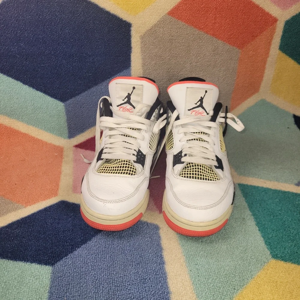 Air Jordan 4 Retro Flight Nostalgia White Bright Crimson 308497-116 Mens 12
